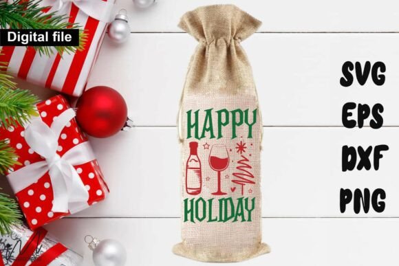 Reviewing the Happy Holiday Wine Bag SVG for Embroidery
