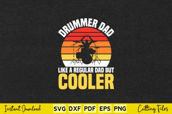 Vintage Retro Drummer Dad Like a Regular
